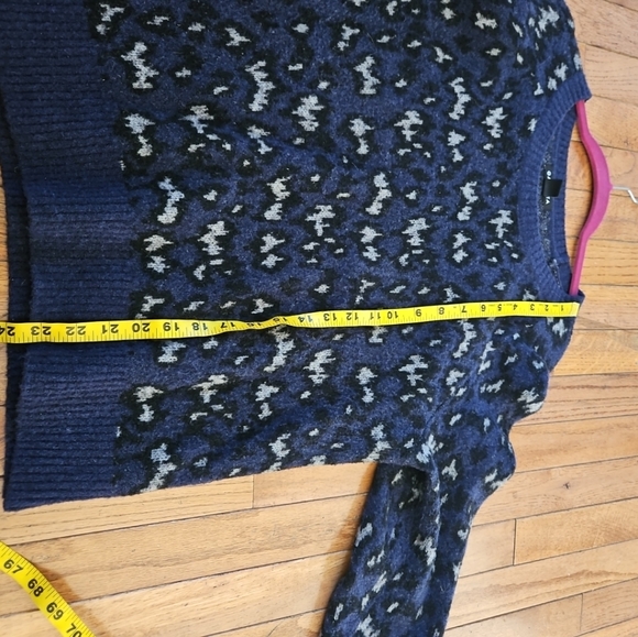 Athleta womens Large wool blend Hawthorn textured crewneck sweater Sahara navy - Picture 3 of 3